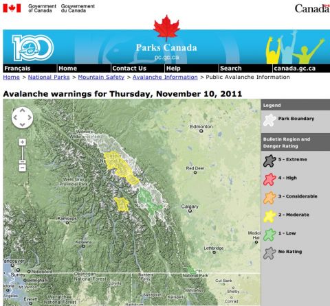 parks canada avalanche backcountry skiing