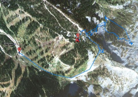 Acidophilus, 5 Mile and Goat Slide backcountry skiing Whitewater Ski Resort