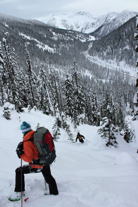 evening ridge whitewater backcountry skiing