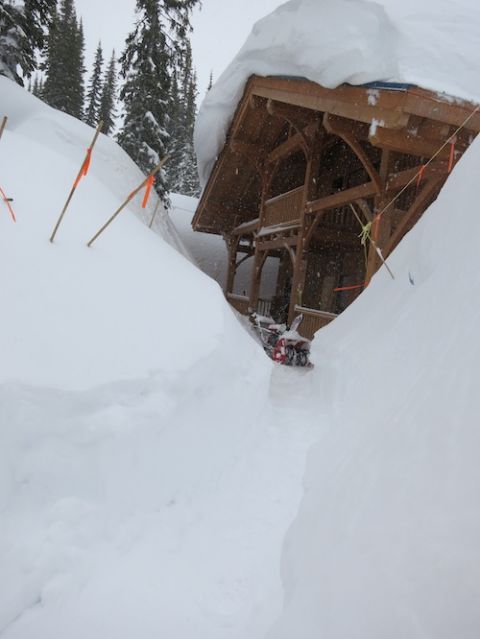 Snow at Alpine Club of Canada's Kokanee Glacier Cabin, Dec 6, 2012