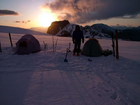 Sunset camp near Table Mountain