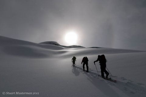 Skinning to the sun - Phalanx Glacier, Coast Mountains