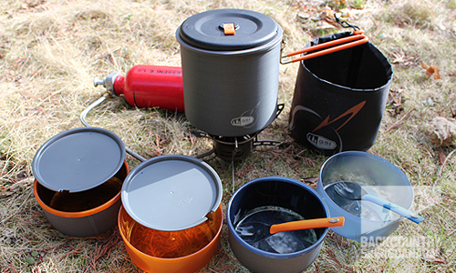 Kit De Cuisine GSI Outdoors Pinnacle Dualist - Multicolore - Complet Pour Camping Et Randonnée (couverts Hybrides, Bols, Sac Lavage)