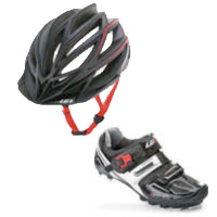 Louis Garneau T-Flex 300 Mountain Biking Shoes and Edge Mountain Biking Helmet 