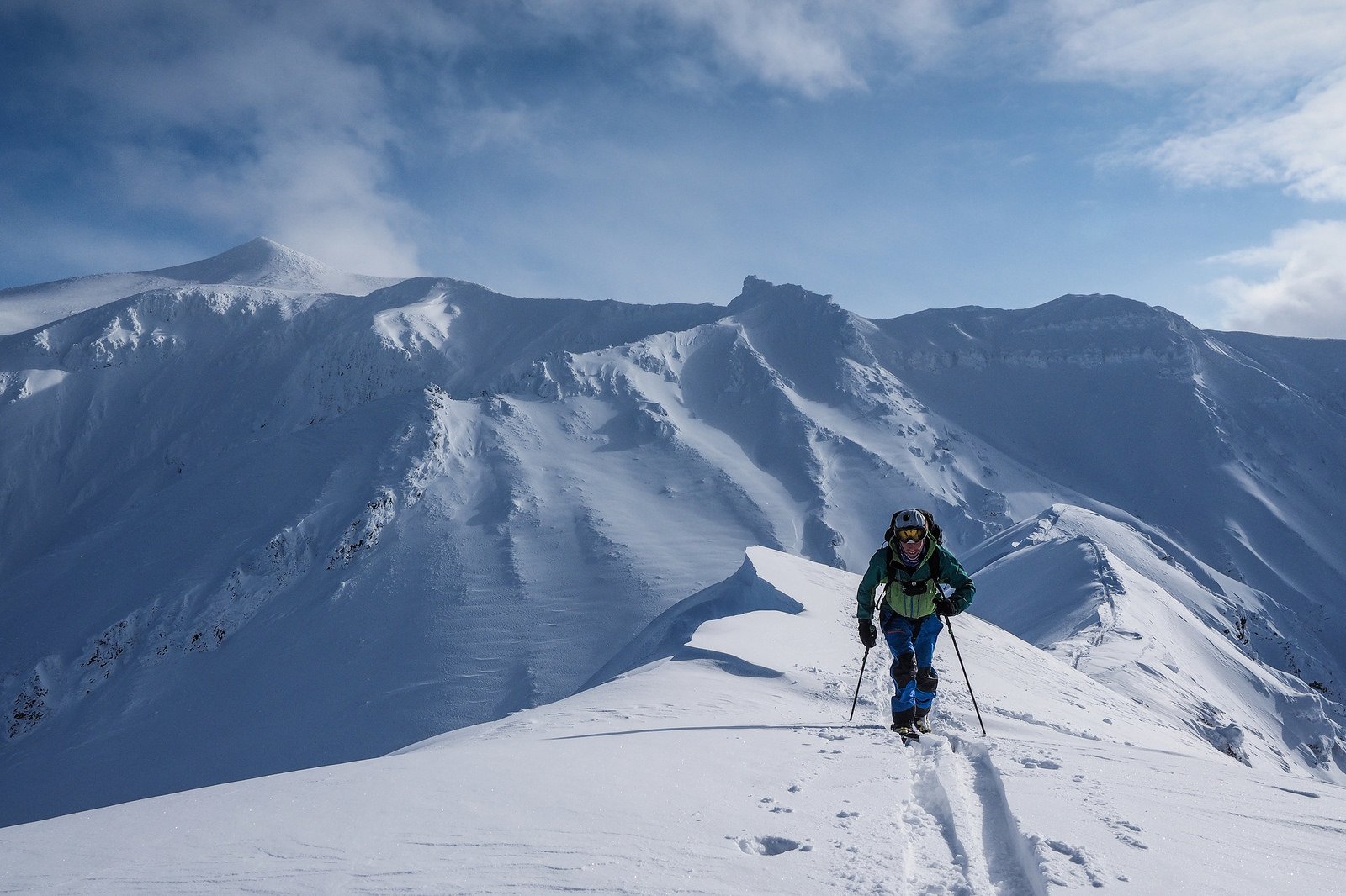 Ski touring in Hokkaido, Japan