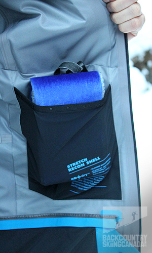 The interior stash pocket is made for wide climbing skins.