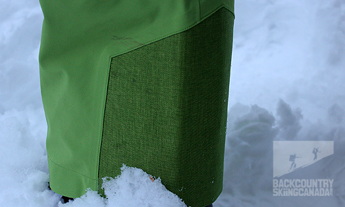 Scuff guard on each leg's instep conceals the built in gaiter which helps keep snow out.