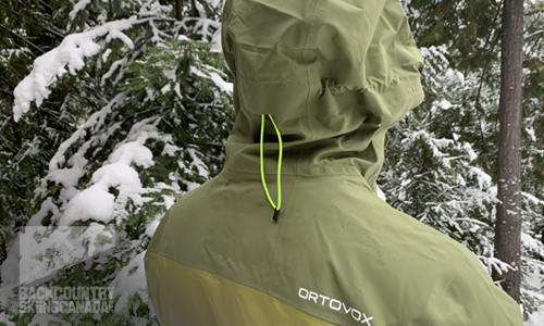 You’ll find an adjustable storm hood to keep the weather at bay while also fitting over a helmet should you wear one. There is also a rigid brim which helps keep wind, snow and sunshine from interfering with your view.