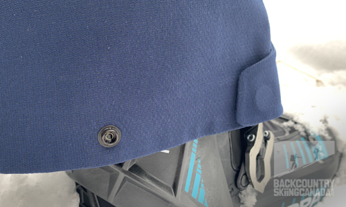 You will also notice that there is a secondary snap on the hem of each leg so that you can adjust the size of each leg opening.
