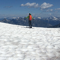 Skiing in July on Kokanee Glacier